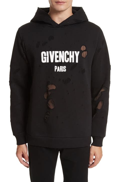 givenchy hoodie distressed|Givenchy refracted embroidered hoodie.